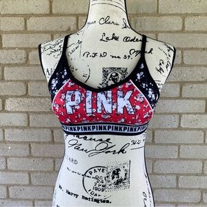 PINK Victoria's Secret Red and Black Sports Bra